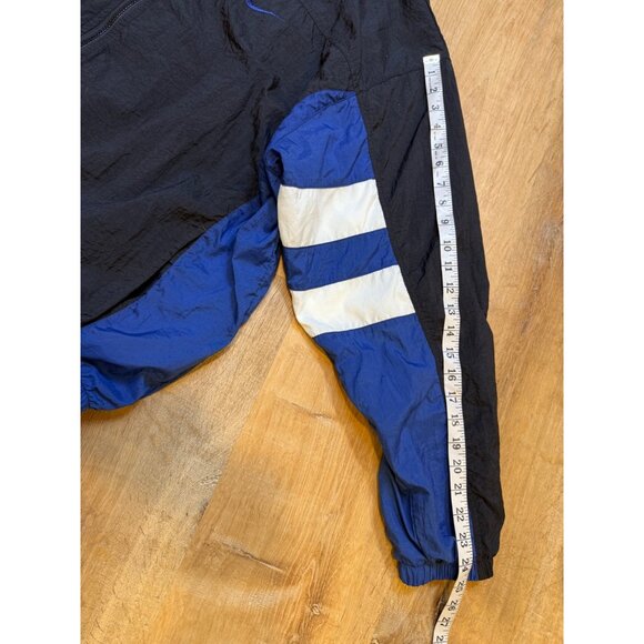 Vintage 90s Nike Windbreaker Jacket Black & Blue Colorblock Center Swoosh XL - Picture 9 of 10
